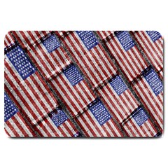 Usa Flag Grunge Pattern Large Doormat  by dflcprints