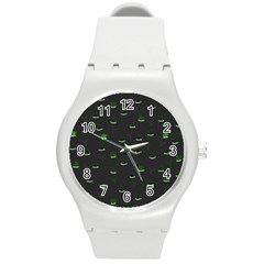 Cactus Pattern Round Plastic Sport Watch (m) by ValentinaDesign