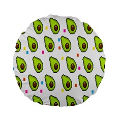 Avocado Seeds Green Fruit Plaid Standard 15  Premium Flano Round Cushions by Mariart