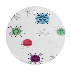 Atomic Starbursts Circle Line Polka Ornament (round) by Mariart