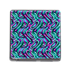 Circle Purple Green Wave Chevron Waves Memory Card Reader (square) by Mariart