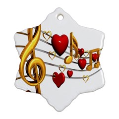 Music Notes Heart Beat Ornament (snowflake) by Mariart