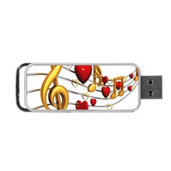 Music Notes Heart Beat Portable Usb Flash (one Side) by Mariart