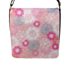 Scrapbook Paper Iridoby Flower Floral Sunflower Rose Flap Messenger Bag (l)  by Mariart