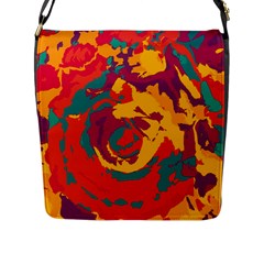 Abstract Art Flap Messenger Bag (l)  by ValentinaDesign