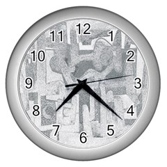 Abstract Art Wall Clocks (silver)  by ValentinaDesign