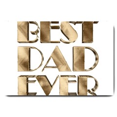 Best Dad Ever Gold Look Elegant Typography Large Doormat  by yoursparklingshop