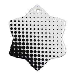 Comic Dots Polka Black White Snowflake Ornament (two Sides) by Mariart