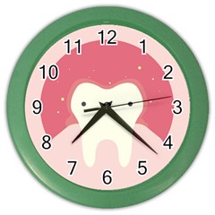 Sad Tooth Pink Color Wall Clocks by Mariart