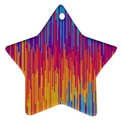 Vertical Behance Line Polka Dot Blue Red Orange Ornament (star) by Mariart