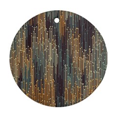 Vertical Behance Line Polka Dot Grey Orange Round Ornament (two Sides) by Mariart