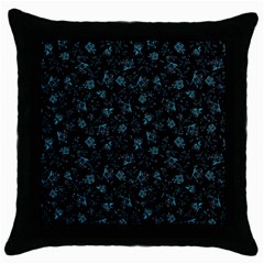 Floral Pattern Throw Pillow Case (black) by ValentinaDesign