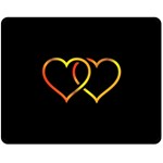 Heart Gold Black Background Love Double Sided Fleece Blanket (Medium)  58.8 x47.4  Blanket Front