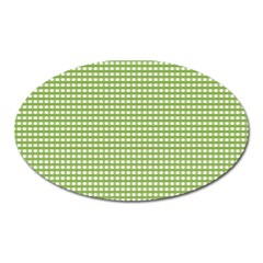 Gingham Check Plaid Fabric Pattern Oval Magnet by Nexatart