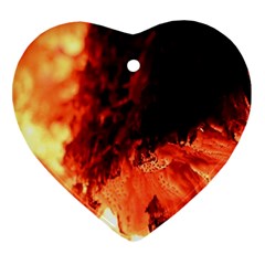 Fire Log Heat Texture Ornament (heart) by Nexatart