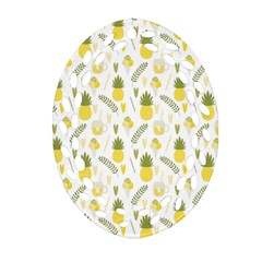 Pineapple Fruit And Juice Patterns Ornament (oval Filigree) by TastefulDesigns