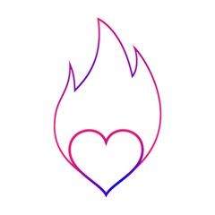 Heart Flame Logo Emblem Shower Curtain 48  X 72  (small)  by Nexatart