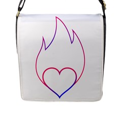 Heart Flame Logo Emblem Flap Messenger Bag (l)  by Nexatart