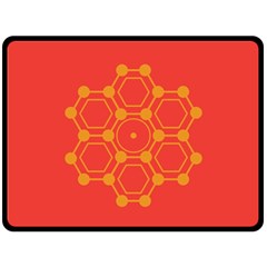 Pentagon Cells Chemistry Yellow Double Sided Fleece Blanket (large)  by Nexatart