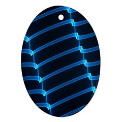 Background Light Glow Blue Oval Ornament (two Sides)