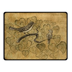 Birds Figure Old Brown Fleece Blanket (small) by Nexatart
