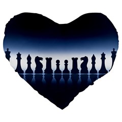 Chess Pieces Large 19  Premium Flano Heart Shape Cushions by Valentinaart