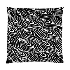 Digitally Created Peacock Feather Pattern In Black And White Standard Cushion Case (one Side)