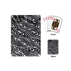 Digitally Created Peacock Feather Pattern In Black And White Playing Cards (mini)  by Nexatart