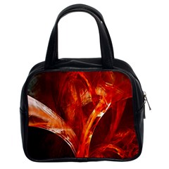 Red Abstract Pattern Texture Classic Handbags (2 Sides)