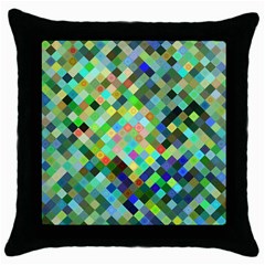 Pixel Pattern A Completely Seamless Background Design Throw Pillow Case (black) by Nexatart
