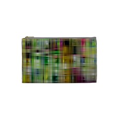 Woven Colorful Abstract Background Of A Tight Weave Pattern Cosmetic Bag (small)  by Nexatart