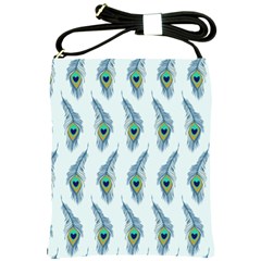 Background Of Beautiful Peacock Feathers Shoulder Sling Bags by Nexatart