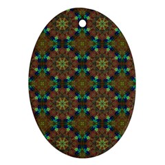 Seamless Abstract Peacock Feathers Abstract Pattern Oval Ornament (two Sides) by Nexatart