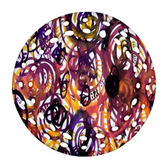 Autumnn Rainbow Round Filigree Ornament (two Sides) by Mariart