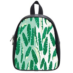 Banana Leaf Green Polka Dots School Bags (small)  by Mariart