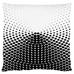 Black White Polkadots Line Polka Dots Large Flano Cushion Case (two Sides) by Mariart