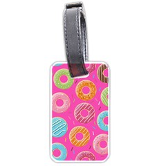 Doughnut Bread Donuts Pink Luggage Tags (one Side)  by Mariart