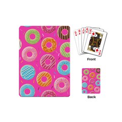 Doughnut Bread Donuts Pink Playing Cards (mini)  by Mariart