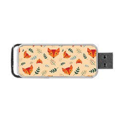 Foxes Animals Face Orange Portable Usb Flash (two Sides) by Mariart