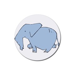 Illustrain Elephant Animals Rubber Coaster (round)  by Mariart