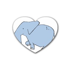 Illustrain Elephant Animals Heart Coaster (4 Pack)  by Mariart