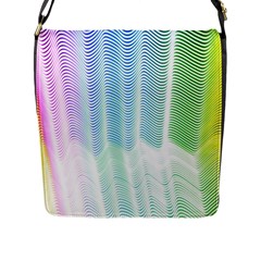 Light Means Net Pink Rainbow Waves Wave Chevron Green Flap Messenger Bag (l)  by Mariart