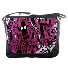 Octopus Colorful Cartoon Octopuses Pattern Black Pink Messenger Bags