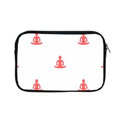 Seamless Pattern Man Meditating Yoga Orange Red Silhouette White Apple Ipad Mini Zipper Cases
