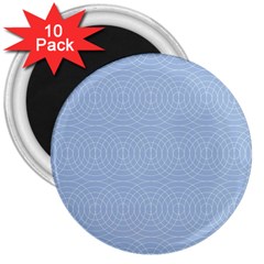 Seamless Lines Concentric Circles Trendy Color Heavenly Light Airy Blue 3  Magnets (10 Pack)  by Mariart