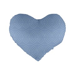 Seamless Lines Concentric Circles Trendy Color Heavenly Light Airy Blue Standard 16  Premium Heart Shape Cushions by Mariart