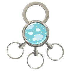 Stellar Cloud Blue Sky Star 3-ring Key Chains by Mariart