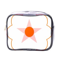 Test Flower Star Circle Orange Mini Toiletries Bags by Mariart
