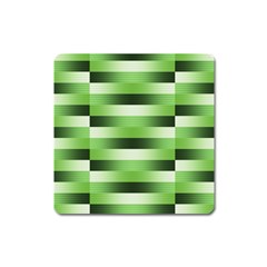 View Original Pinstripes Green Shapes Shades Square Magnet by Mariart