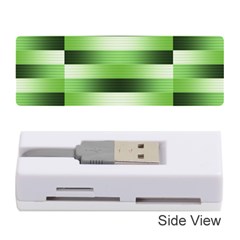 View Original Pinstripes Green Shapes Shades Memory Card Reader (stick)  by Mariart